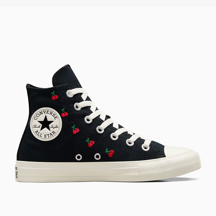 - Converse Chuck Taylor Womens Cherry On HI Top - BLACK/ EGRET /RED (A08142) - CRY - R1L8
