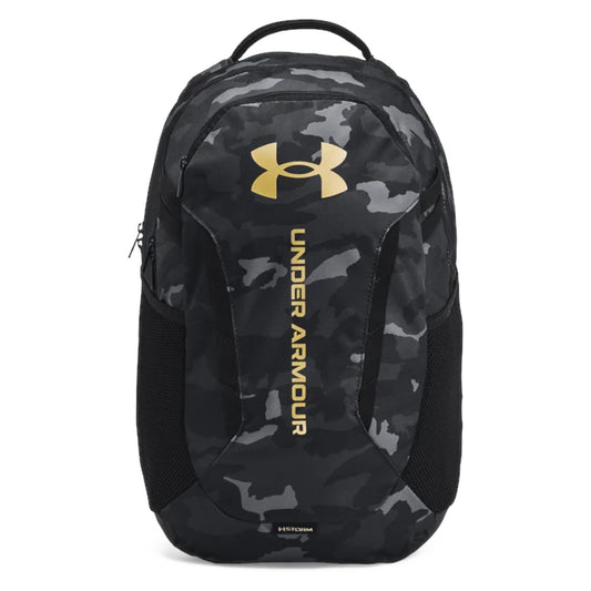 .Under Armour Hustle 6.0 BackPack - Black/Black/Metallic Gold - (1384672-005) - C25