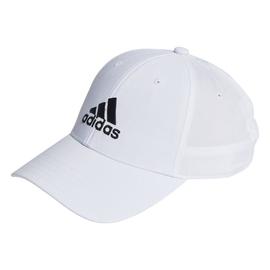 .ADIDAS EMBROIDERED LOGO LIGHTWEIGHT BASEBALL CAP - White/Black- (II3552) - F