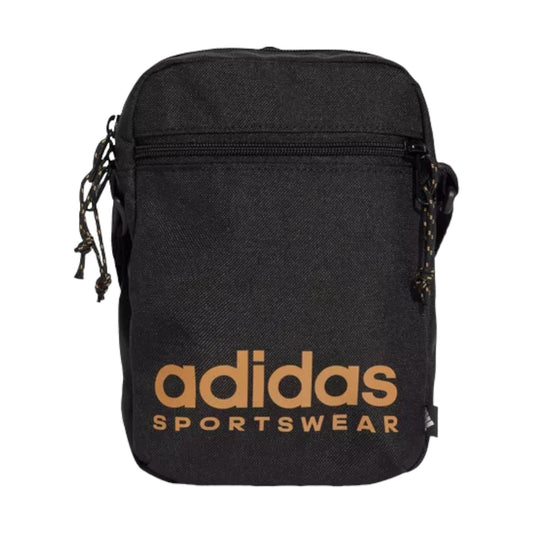 .ADIDAS SPORTSWEAR ORGANIZER NATIONS PACK SHOULDER BAG - BLACK/GOLD - (JE6706) - F