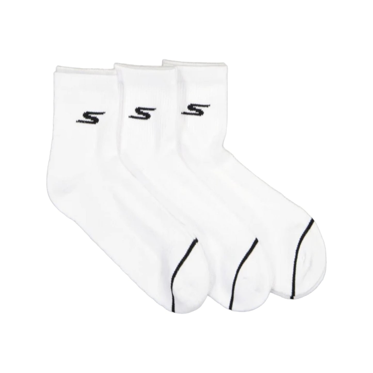3pk Half Terry Premium Performance Quarter Socks - White - (119050-100) - F
