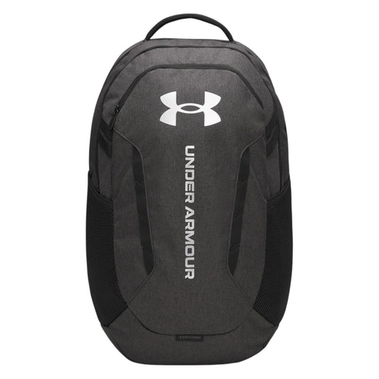 .Under Armour Hustle 6.0 Backpack - Black Heather/Metalic Silver - (1384672-006) - C13