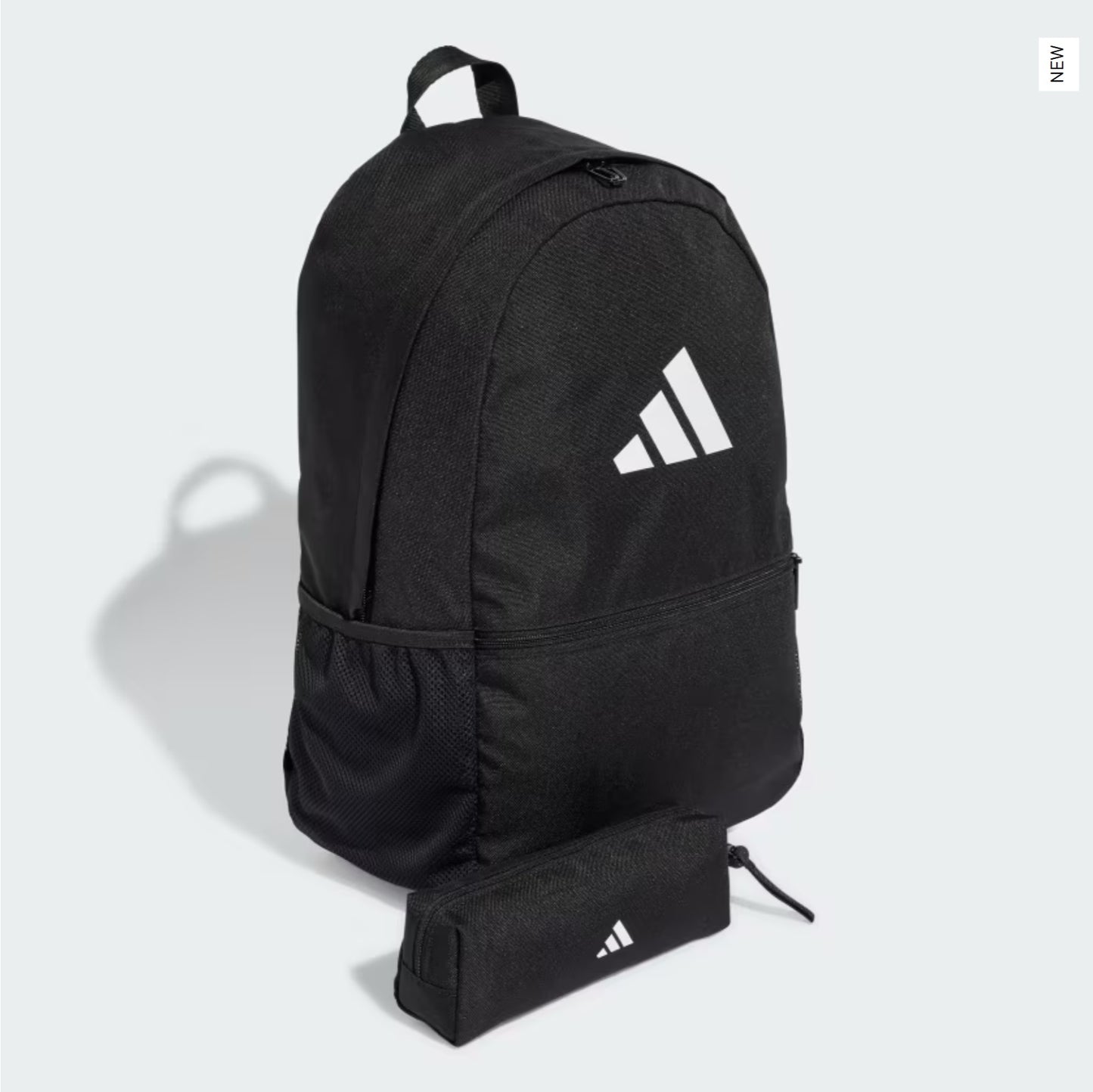 .Adidas Classic Back-to-School 3-Stripes BACKPACK WITH PENCIL CASE - BLACK/WHITE - (JI8081) - C23