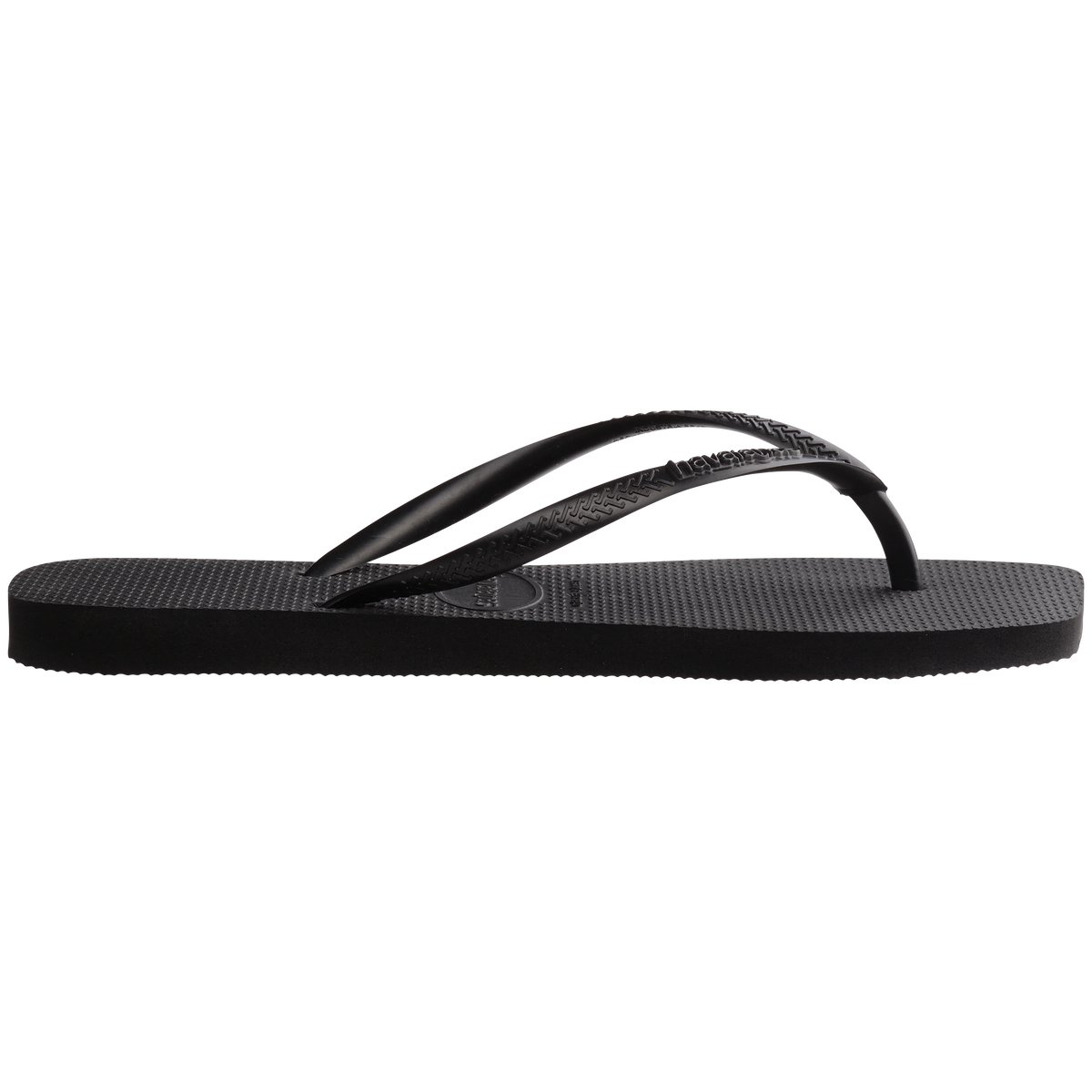 .Havaianas Womens SQUARE Slim Solid BLACK - (SLIM) - F