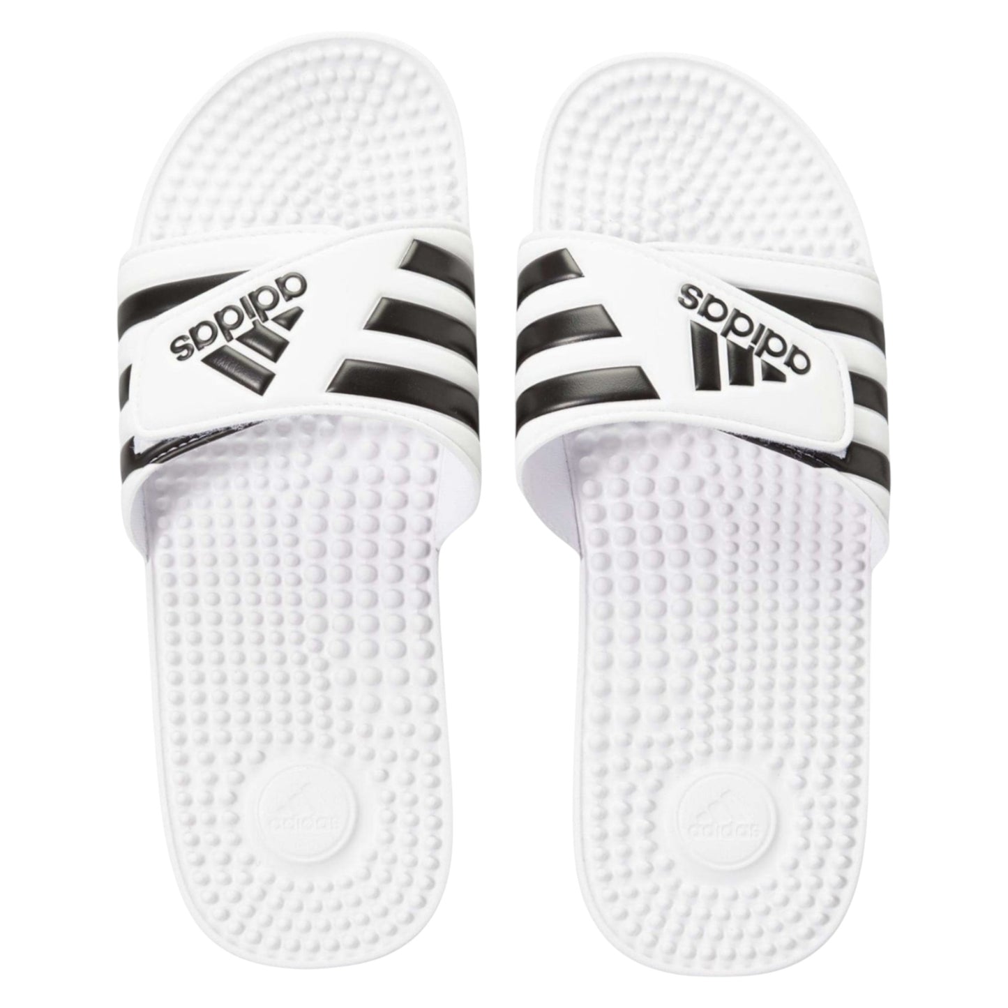 .Adidas Mens Adissage Slides - WHITE/BLACK - (F35573) - ASW - R2L14
