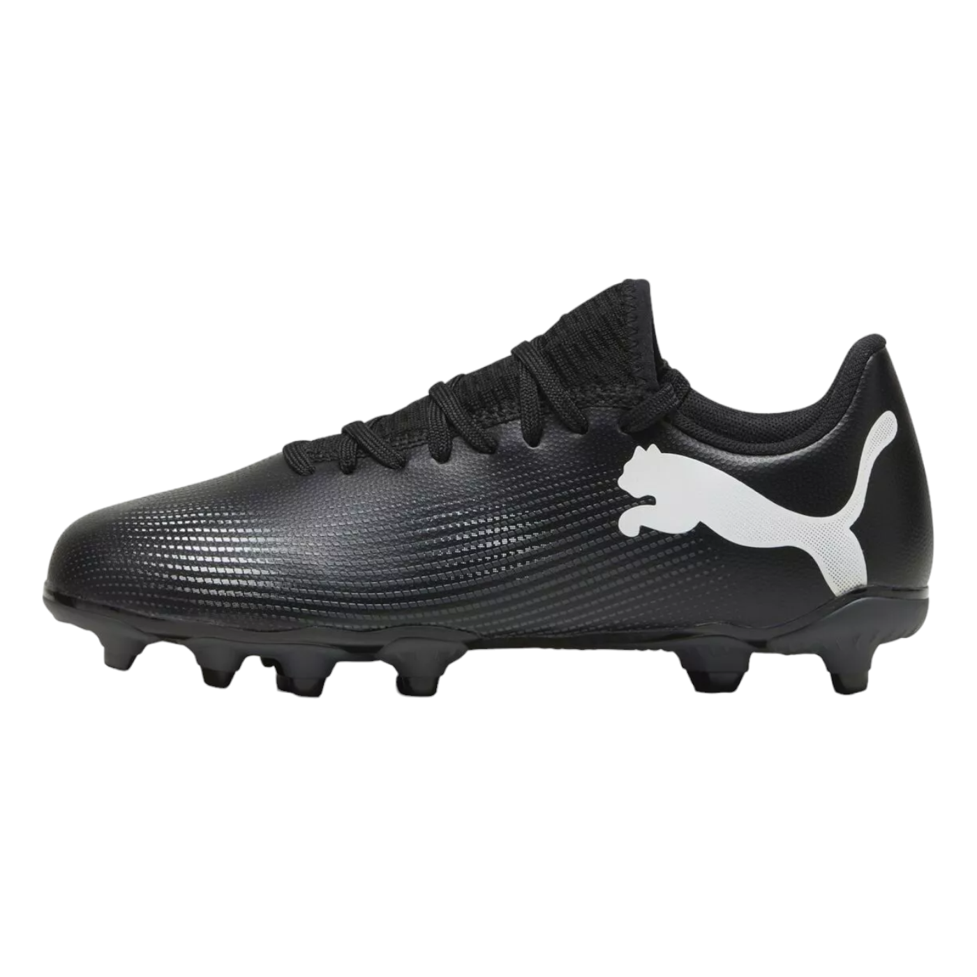 - PUMA FUTURE 7 PLAY FG/AG Junior YOUTH Unisex Football Boots BLACK/WHITE (107734 02) - K62 - R2L17