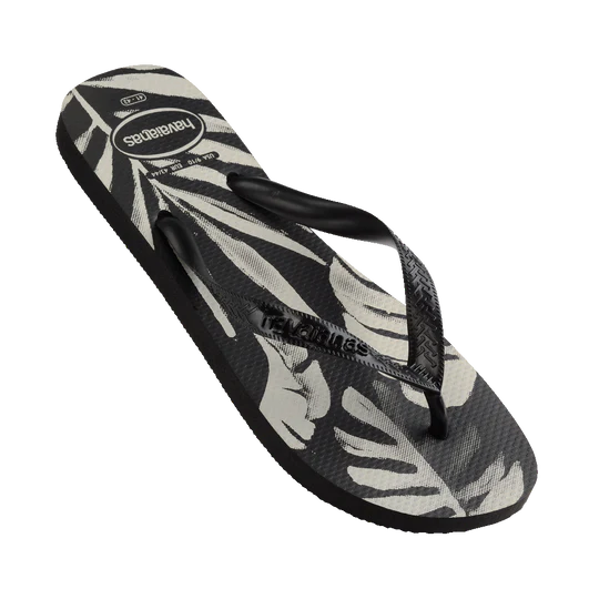 .Havaianas Mens Top Aloha Flip Flops - BLACK/WHITE - (ALOHA 7892) - HVAO - F