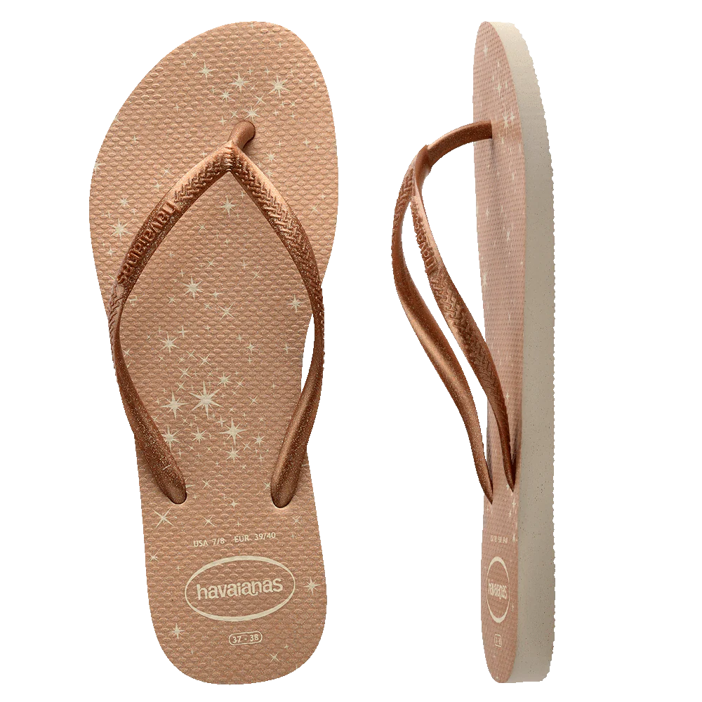 Gold 2025 glitter havaianas