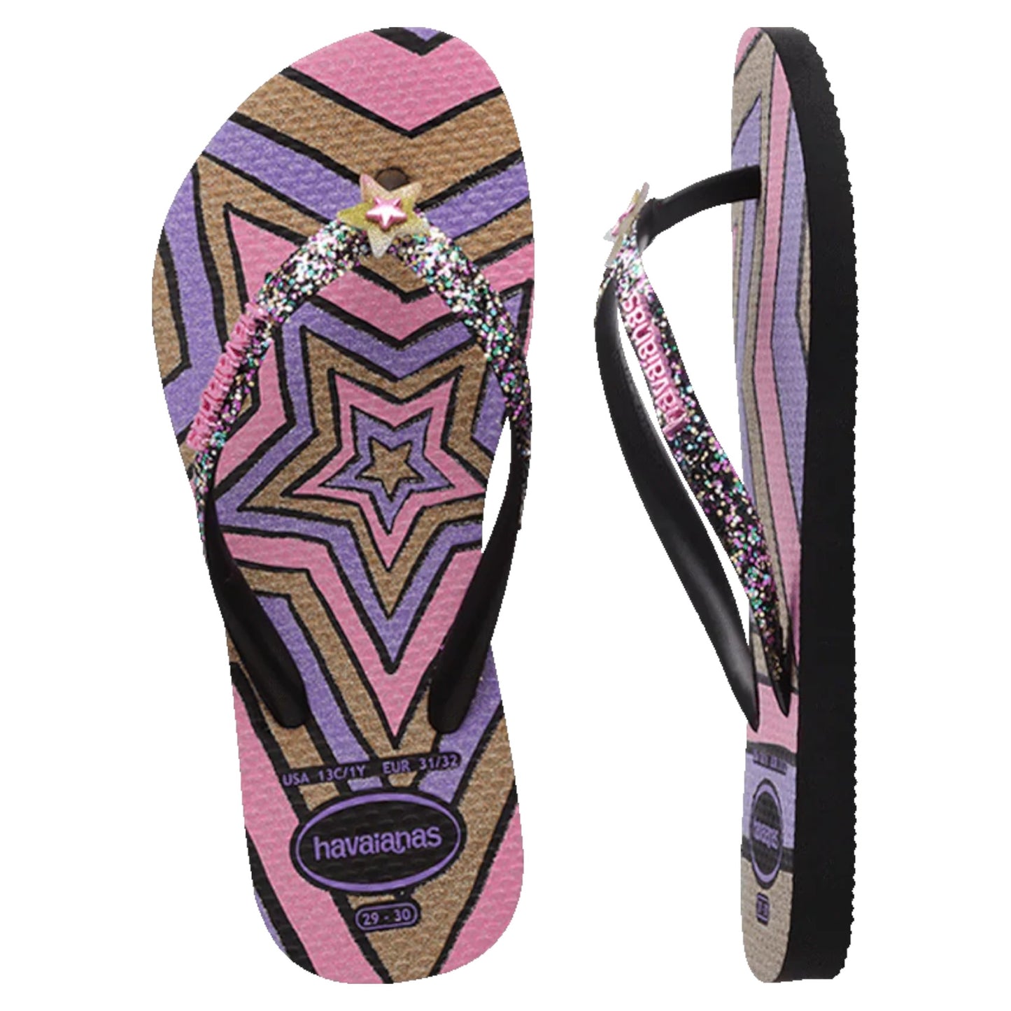 Havaianas Kids Slim Glitter Flip Flops - F - GS -