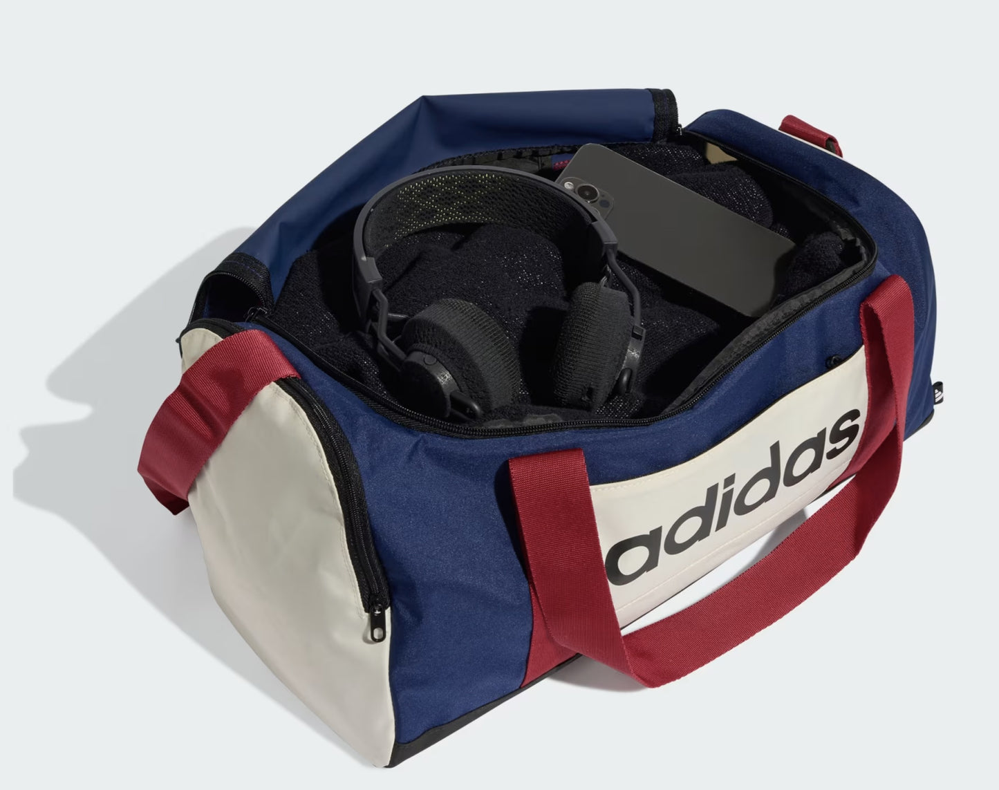 .Adidas Liner Duffel Bag SMALL - Dark Blue / Off White / Active Maroon - (KE5543) - C20