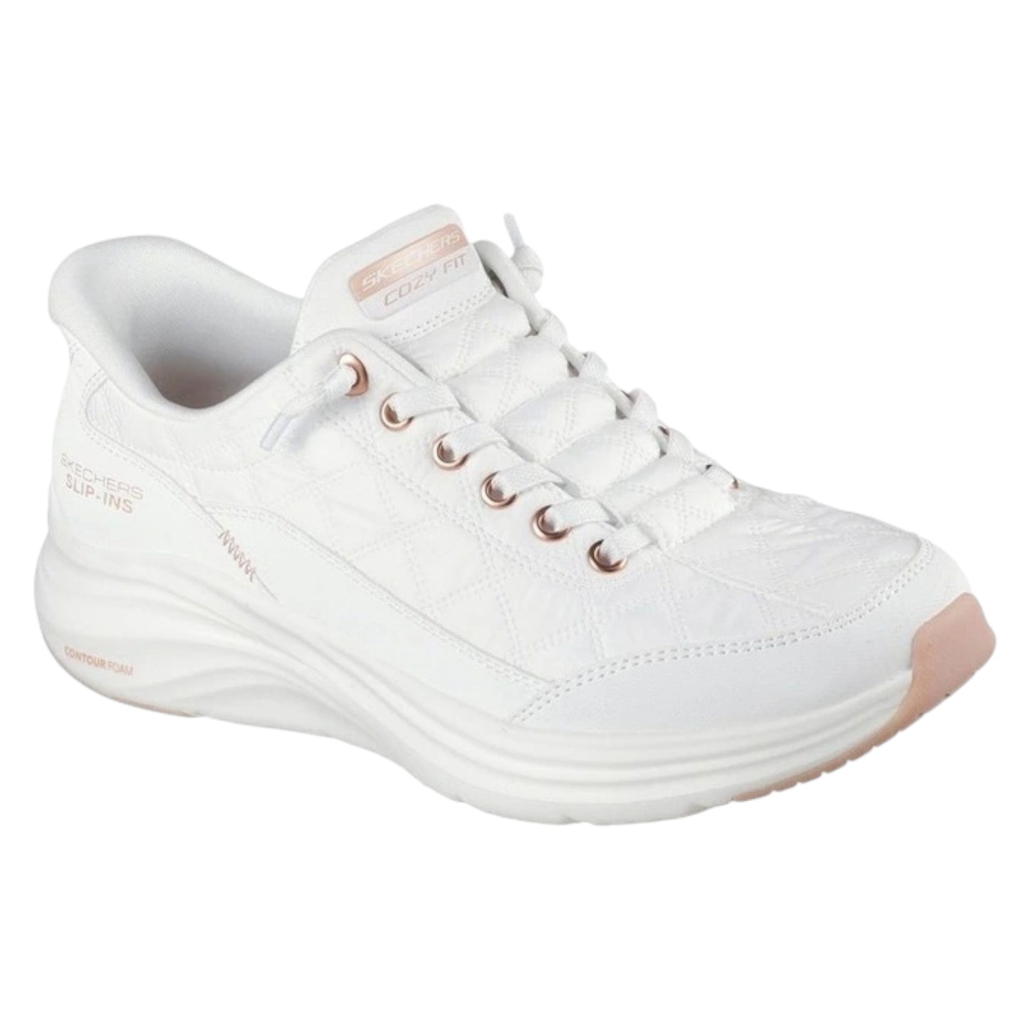 .SKECHERS Women Slip-Ins Contour Foam Cozy Fit Golden Hour - WHITE - (150413.WTRG) - WHR - R2L15