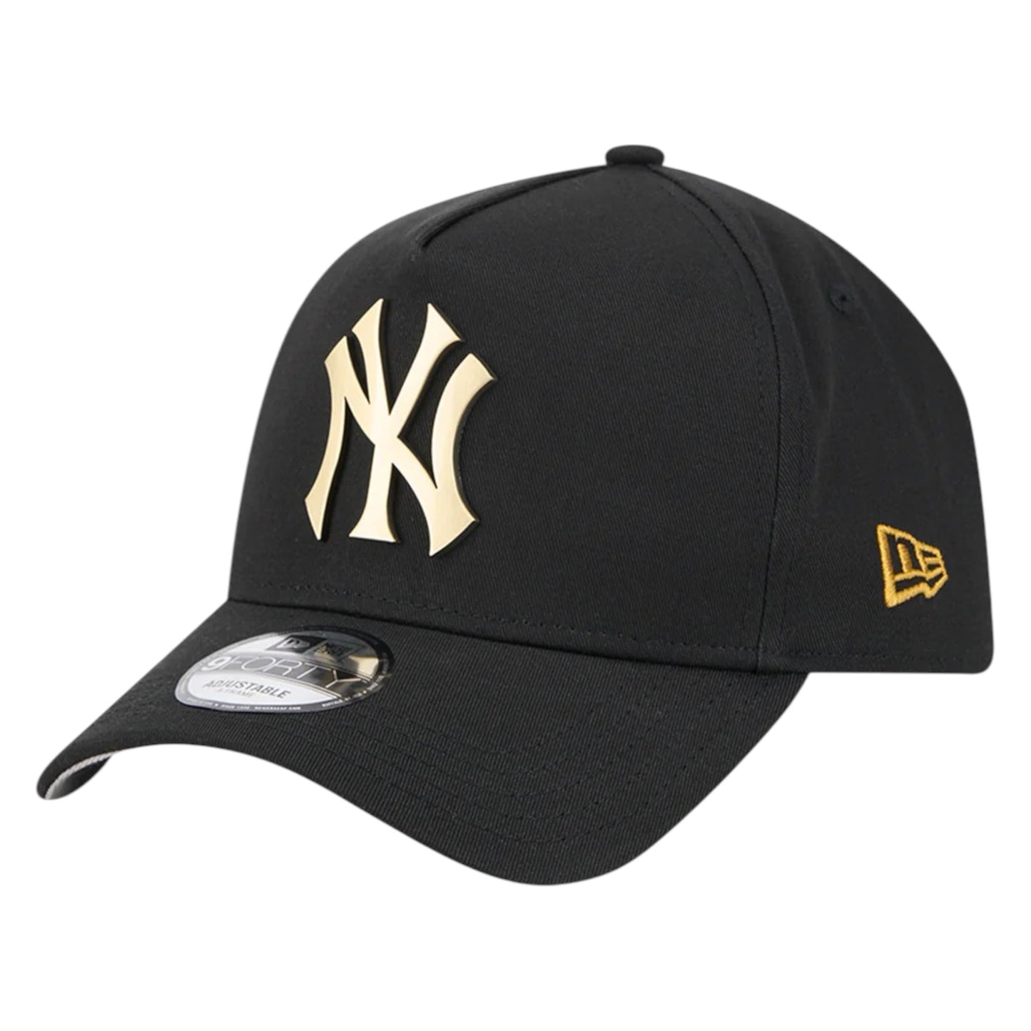 .New Era 940 A-Frame NY Yankees Antique Metal Badge Snapback - BLACK - (60747618) - F