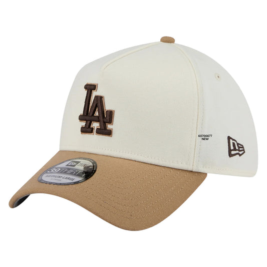 .NEW ERA 3930 A-Frame Los Angeles Dodgers Snapback Cap - BEIGE/WHITE - (60766671) - F