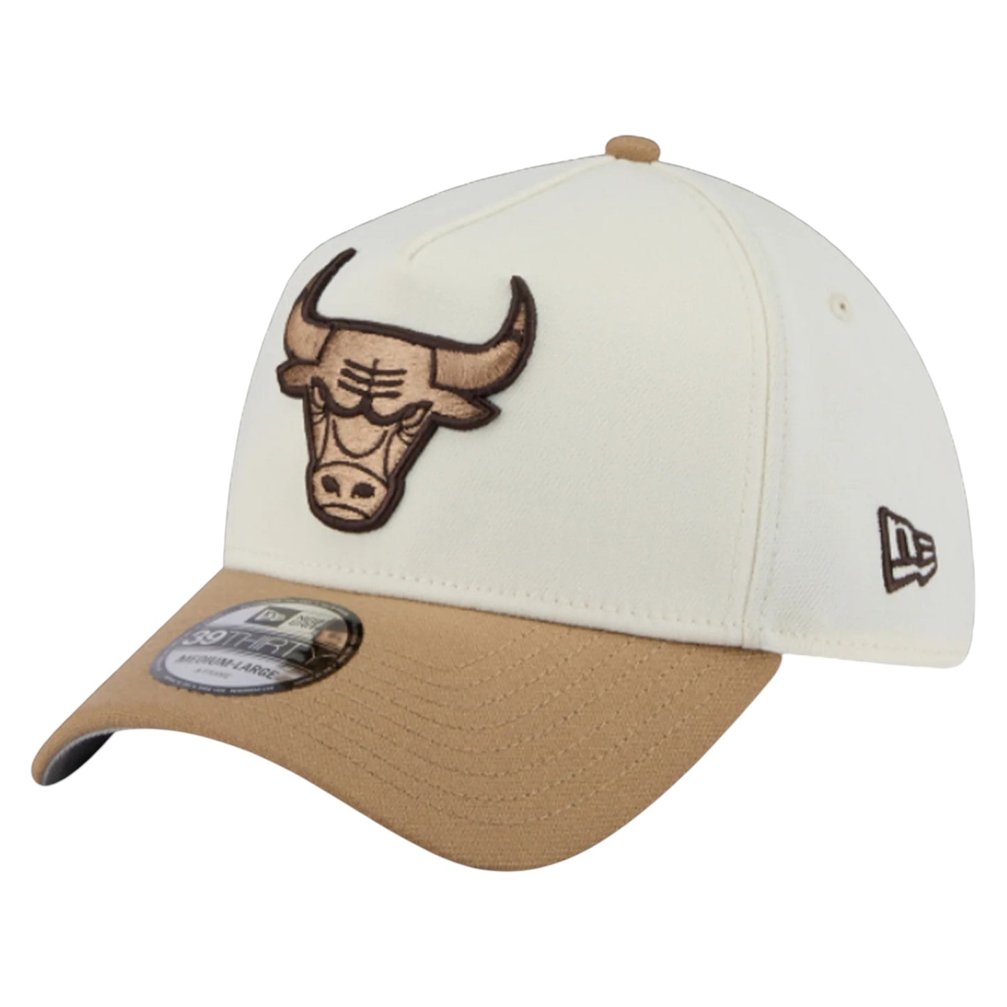.NEW ERA 3930 A-Frame Chicago Bulls Stretch Fit Cap - BEIGE/WHITE - (60766672) - F