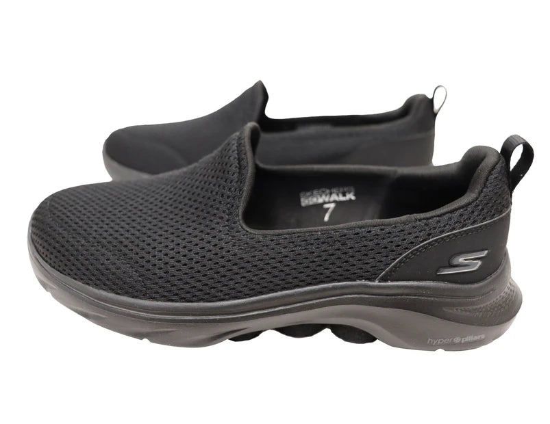 .Skechers Womens GOwalk 7 Razi Wide Fit - BLACK/BLACK - (125209W.BBK) - RZI - R2L16