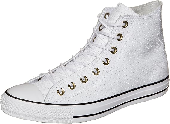 .Converse Womens Leather Chuck Taylor All Star Hi - WHITE/WHITE - (151249C) - DP - R1L5