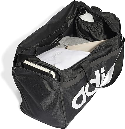 .Adidas Liner Duffel Bag MEDIUM - BLACK/WHITE - ( HT4743 ) - C17