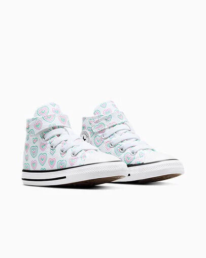 .Converse Chuck Taylor Kids Hearts Easy-ON Hi Cut - WHITE/OOPS PINK/WHITE - (A08377) - HRT - R1L1