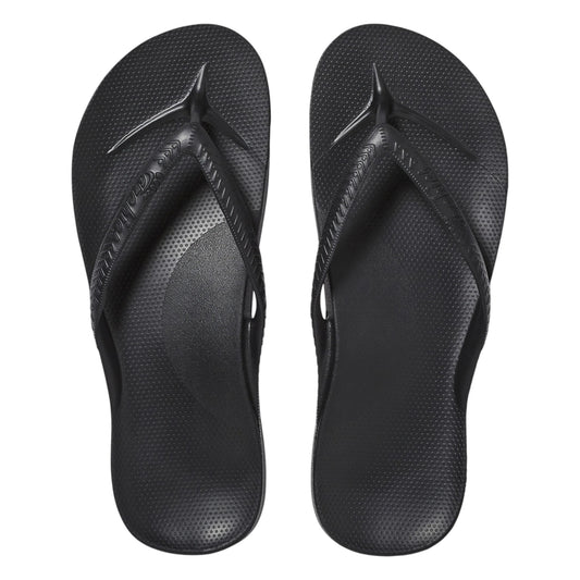 .Archies Unisex Classic Arch Support Black Jandals - BLK - F