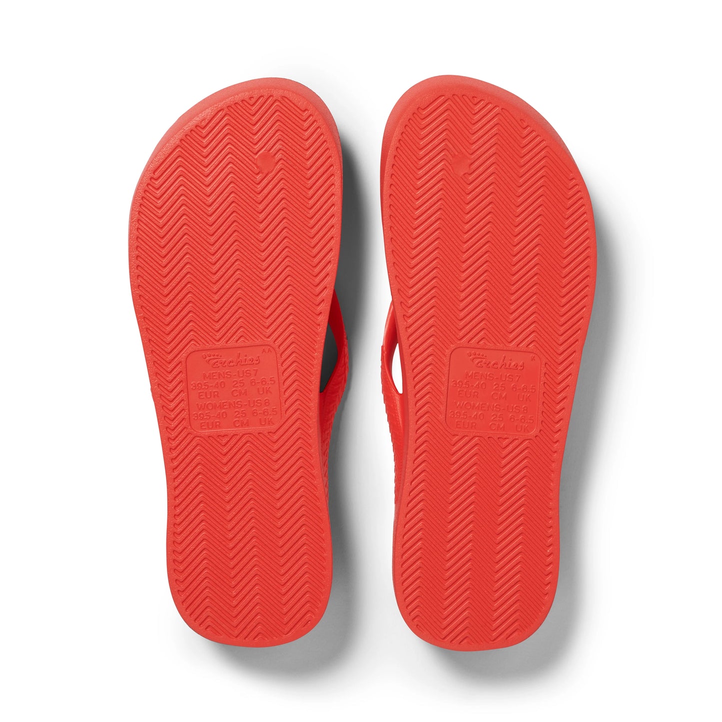 .Archies Unisex Classic Arch Support Coral Jandals - CRL - F