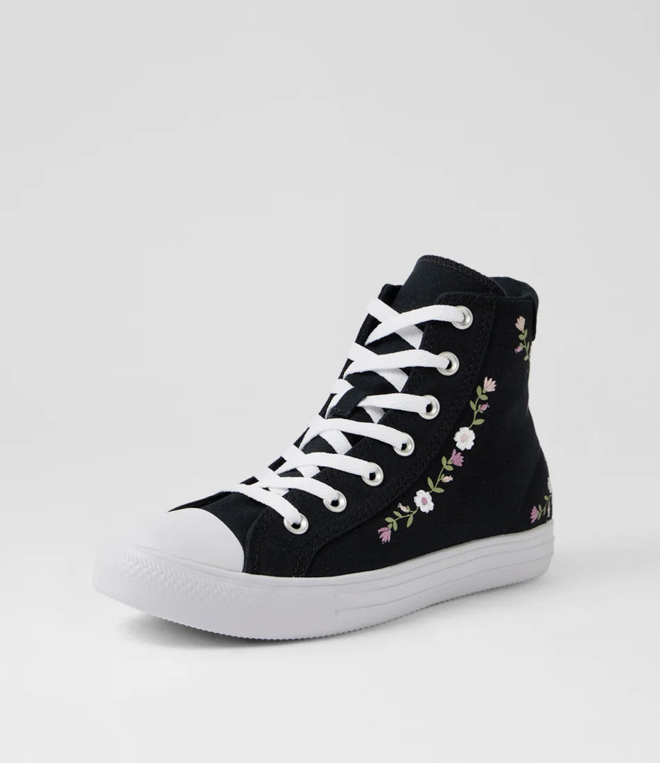 .Converse Day One Og High Top W Black White Petal Canvas Sneakers FOAM sole - (A20504C) - FLR - R1L7