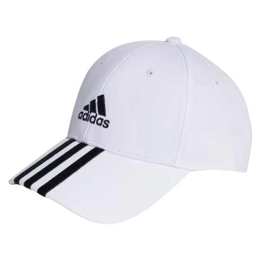 .ADIDAS 3-STRIPES COTTON TWILL BASEBALL CAP - WHITE - (II3509) - F