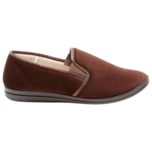 .Grosby Mens Percy Slippers Chocolate - (100048 243) - CHO - F