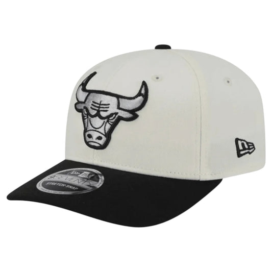 .NEW ERA 970 CHICAGO BULLS STRETCH-SNAP CAP - WHITE/BLACK - (60747740) - F