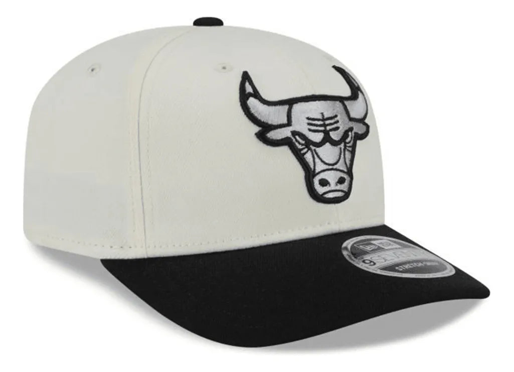 .NEW ERA 970 CHICAGO BULLS STRETCH-SNAP CAP - WHITE/BLACK - (60747740) - F