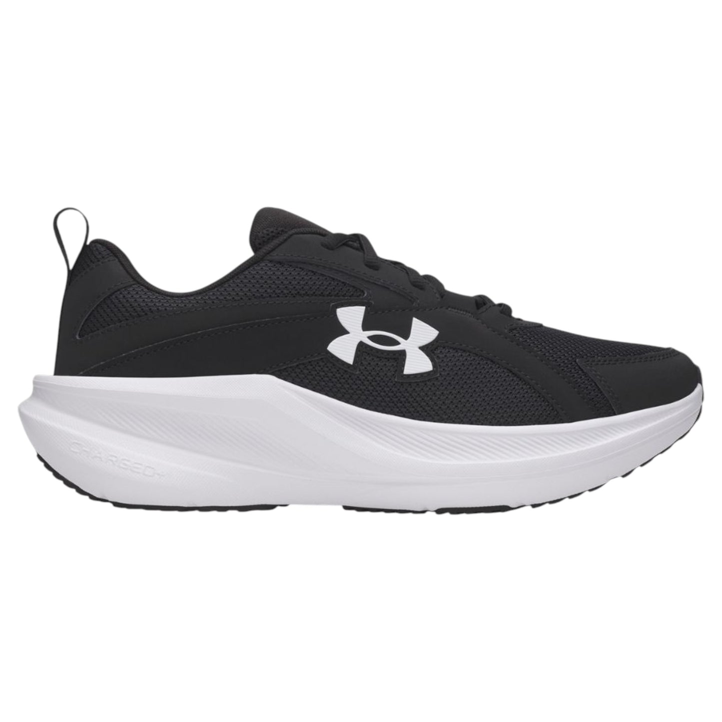 .Under Armour Charged+ Assert 11 Black/White Men's Running Shoes- (6006723-001) - BW - R2L16