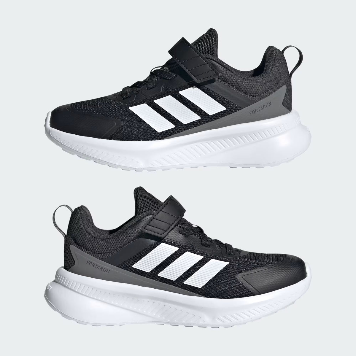 .ADIDAS KIDS FORTARUN 4.0 SHOES - BLACK/WHITE - (JQ5193) - IQ - R2L2
