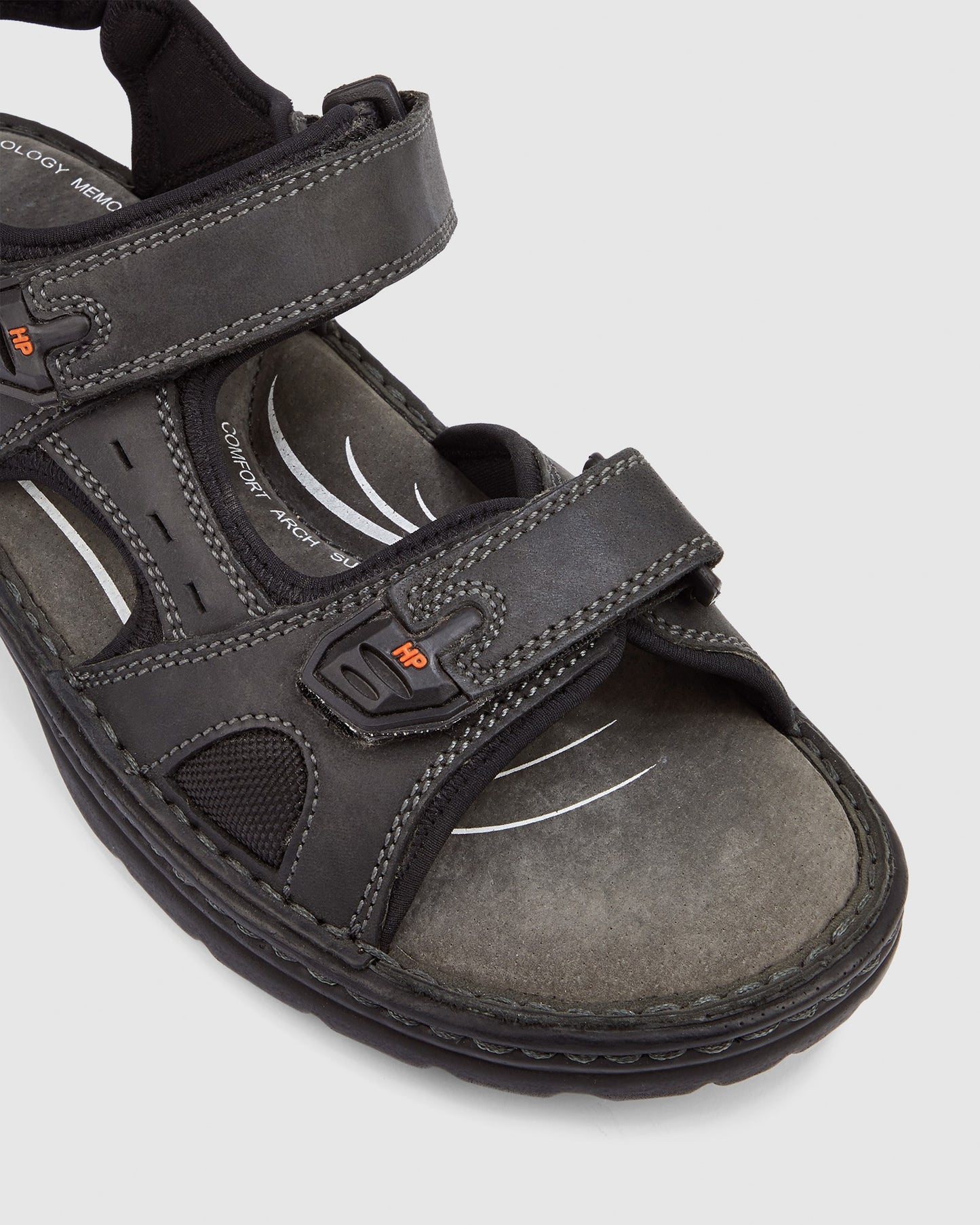 .Hush Puppies Simmer Black Leather Sandal (146477) - SMR - F