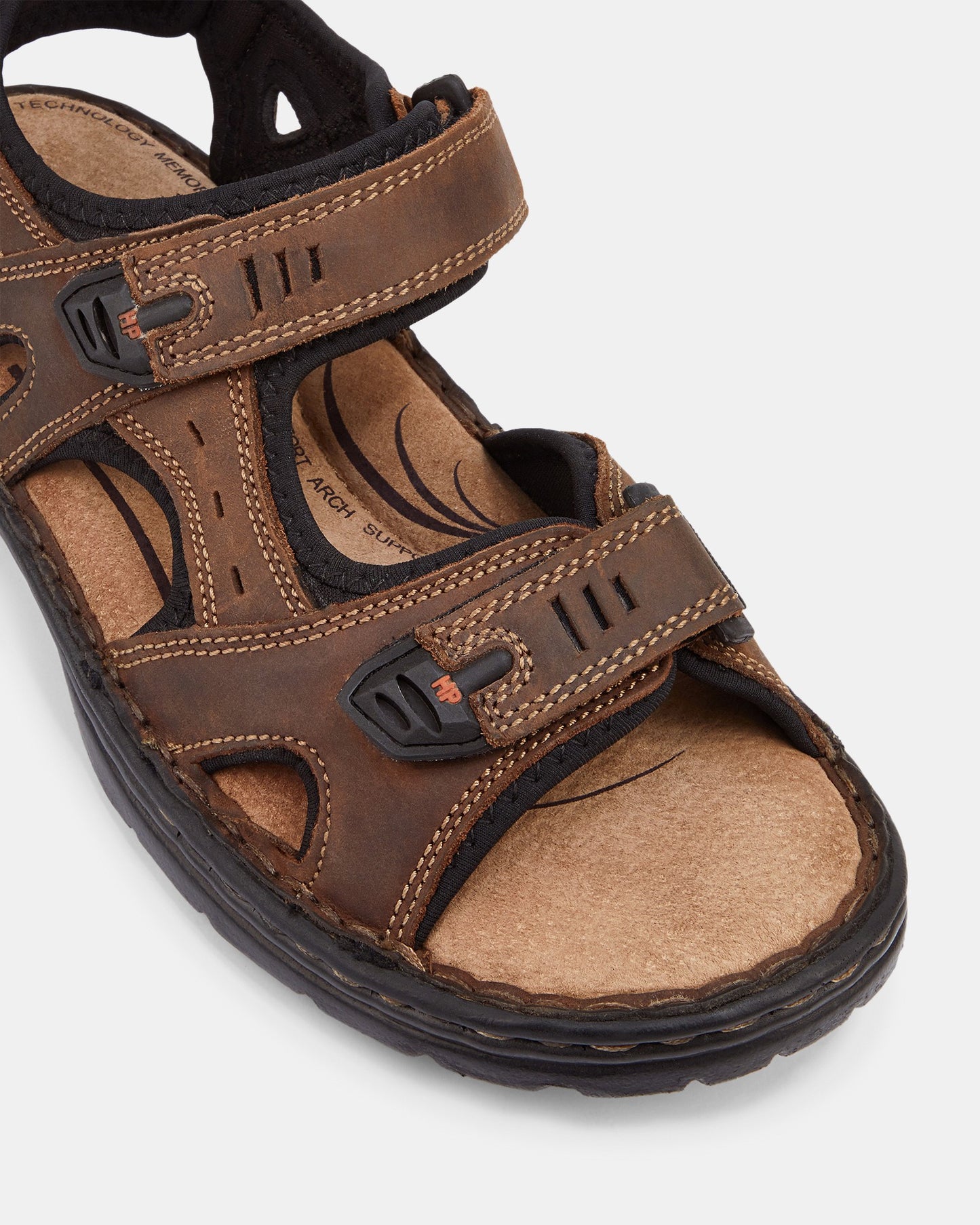 .Hush Puppies Simmer Brown Leather Sandal (146477) - SBR - F