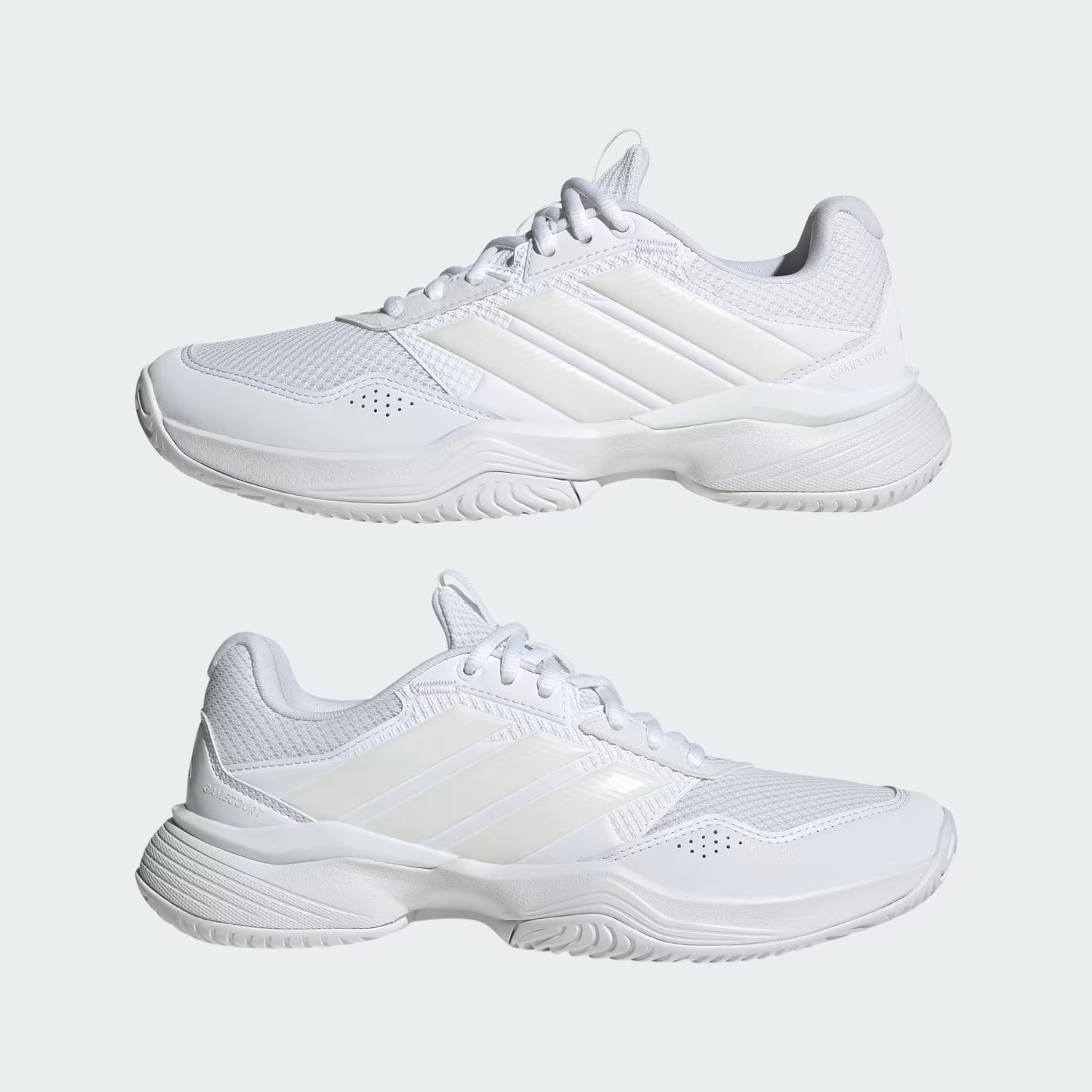 .Adidas GameCourt 3 All Court Tennis / Netball Shoes - WHITE/WHITE - (KI3600) - WHT - R1L5