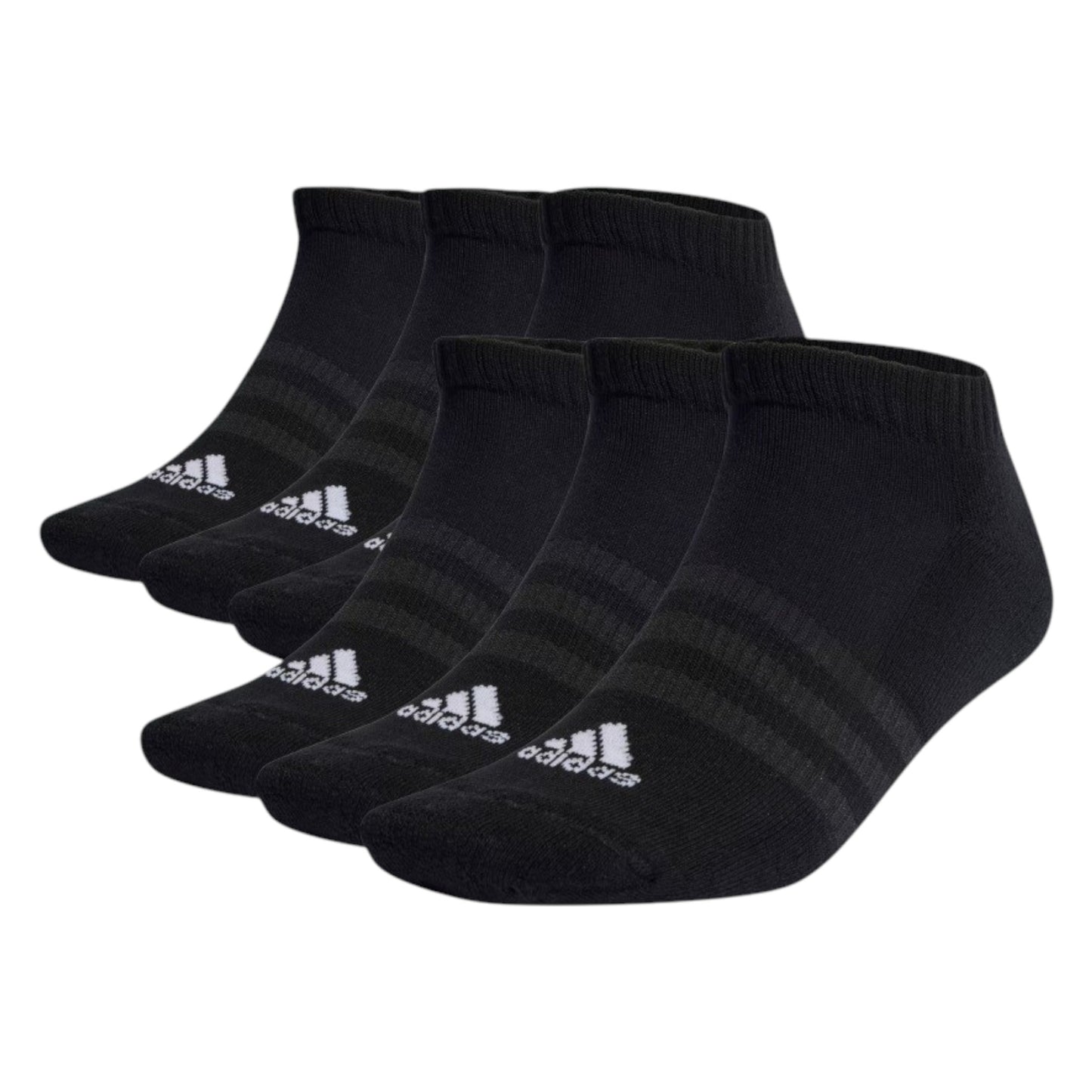 .ADIDAS CUSHIONED SPORTSWEAR LOW-CUT SOCKS 6pk - BLACK - (IC1275) - F