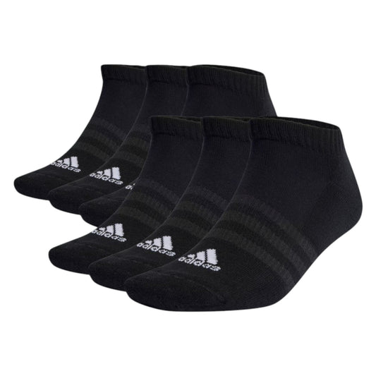 .ADIDAS CUSHIONED SPORTSWEAR LOW-CUT SOCKS 6pk - BLACK - (IC1275) - F