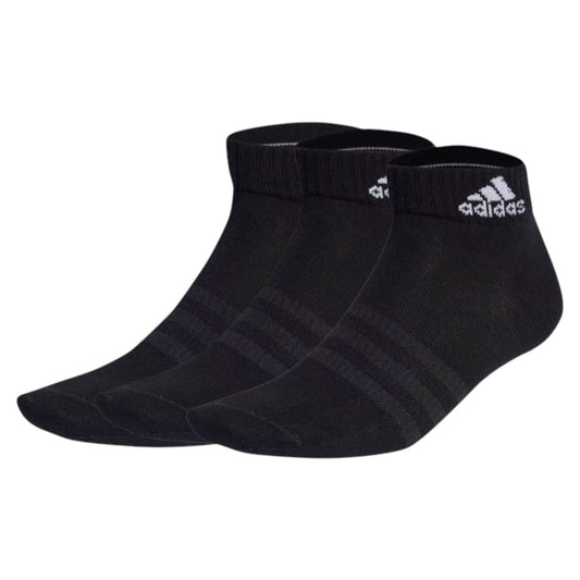 .ADIDAS CUSHIONED SPORTSWEAR ANKLE SOCKS 3pk - BLACK - (IC1277) - F