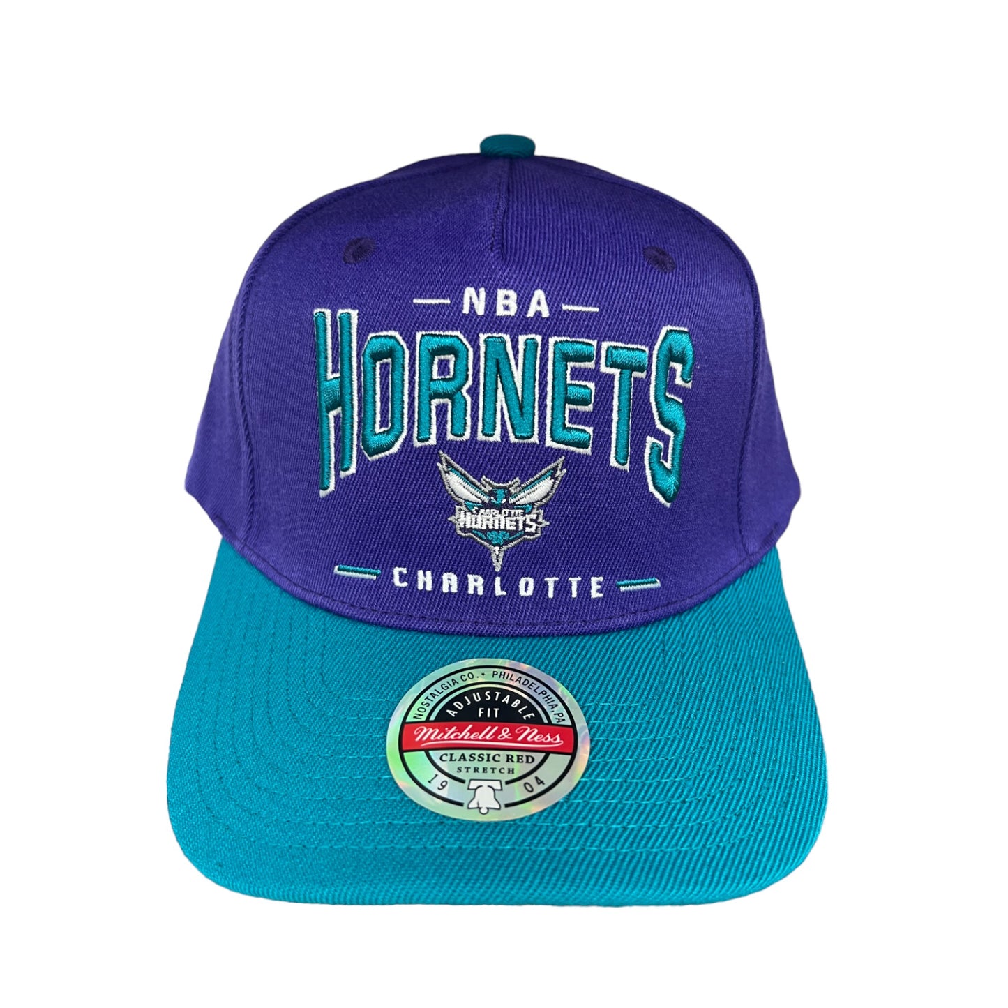 .MITCHELL & NESS HORNETS NBA LOGO REDLINE SNAPBACK - PURPLE/TEAL - ( MNCH22351 ) - MNH1 -