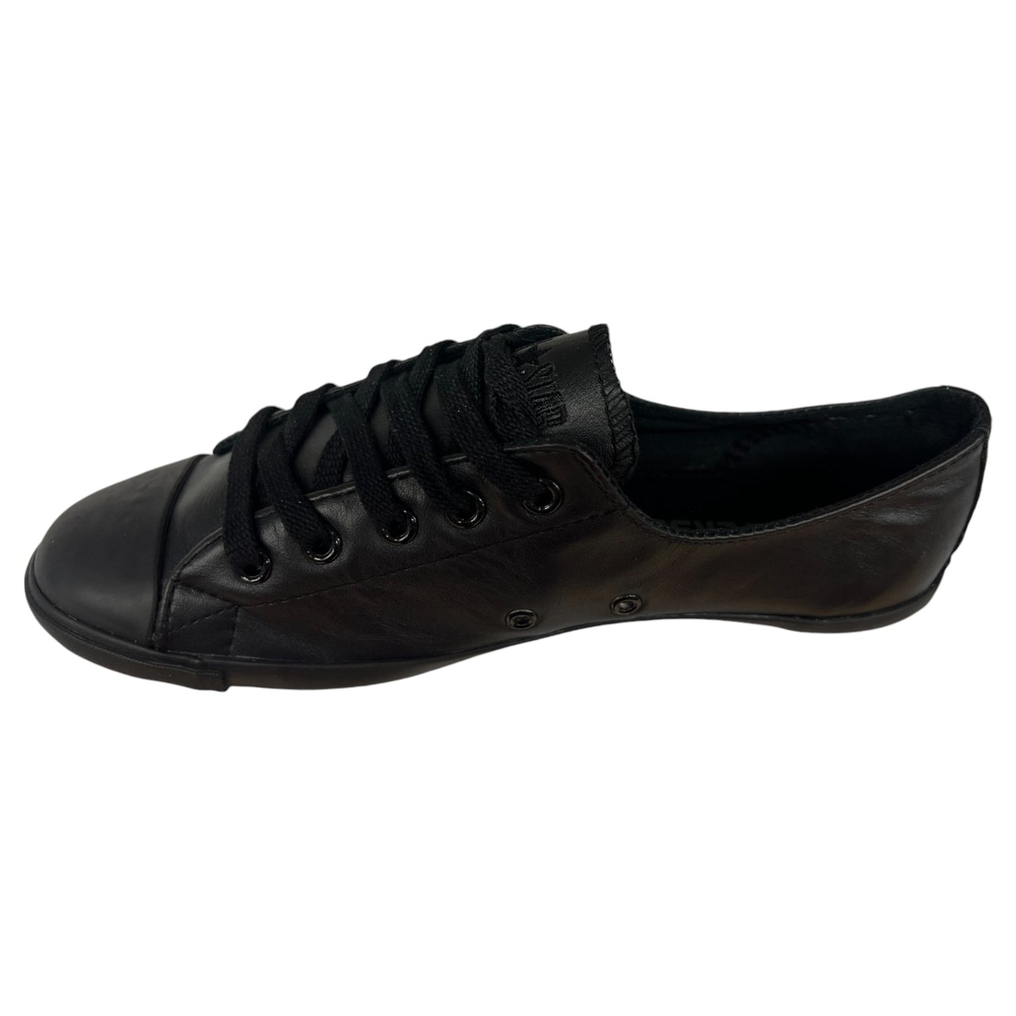 .Converse Chuck Taylor Womens Black Leather Low - (507234) - LIGHT LOW - R1L8