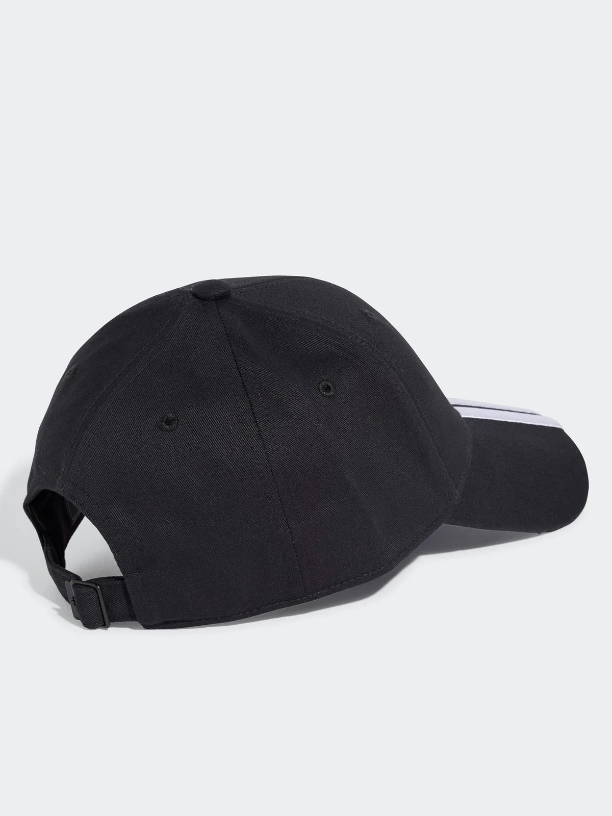 .ADIDAS 3-STRIPES COTTON TWILL BASEBALL CAP - Black/White- (JG1072) - F