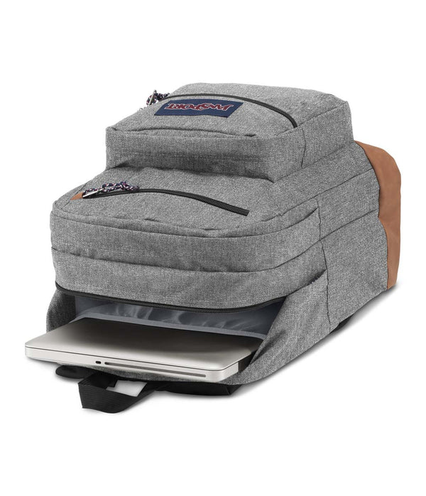 .Jansport Cool Student Grey Letterman Poly 34L Backpack - (JS0A2SDD3CL) - F - L/P