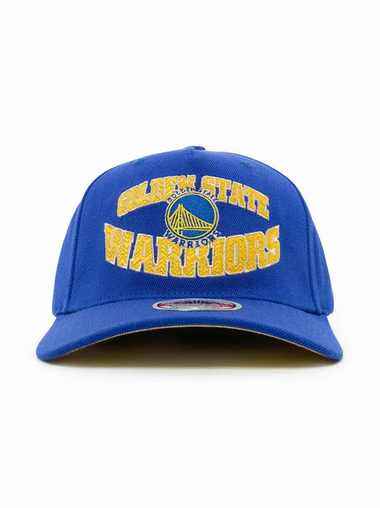 .MITCHELL AND NESS WARRIORS LAY UP CLASSIC RED STRETCH SNAPBACK CAP-  ROYAL/YELLOW - ( MNGW22353 ) - MNGW1