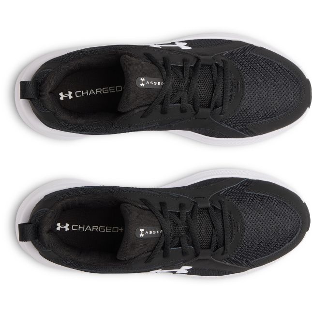 .Under Armour Charged+ Assert 11 Black/White Men's Running Shoes- (6006723-001) - BW - R2L16
