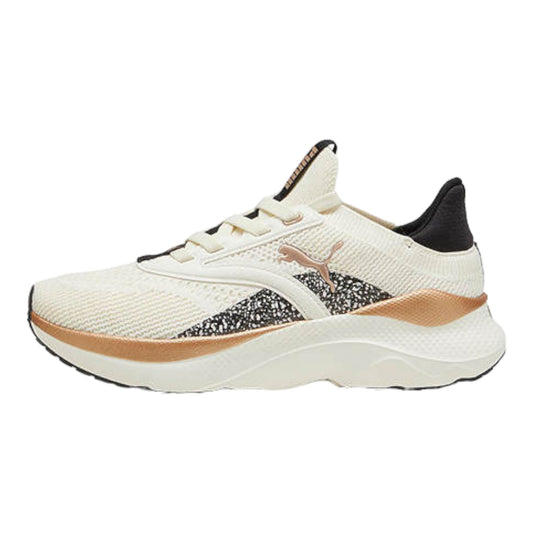 .PUMA SOFTRIDE Mayve Leopard II Women's Running Shoes - WARM WHITE/GOLD/BLACK -(310494 01) - MAV - R1L3