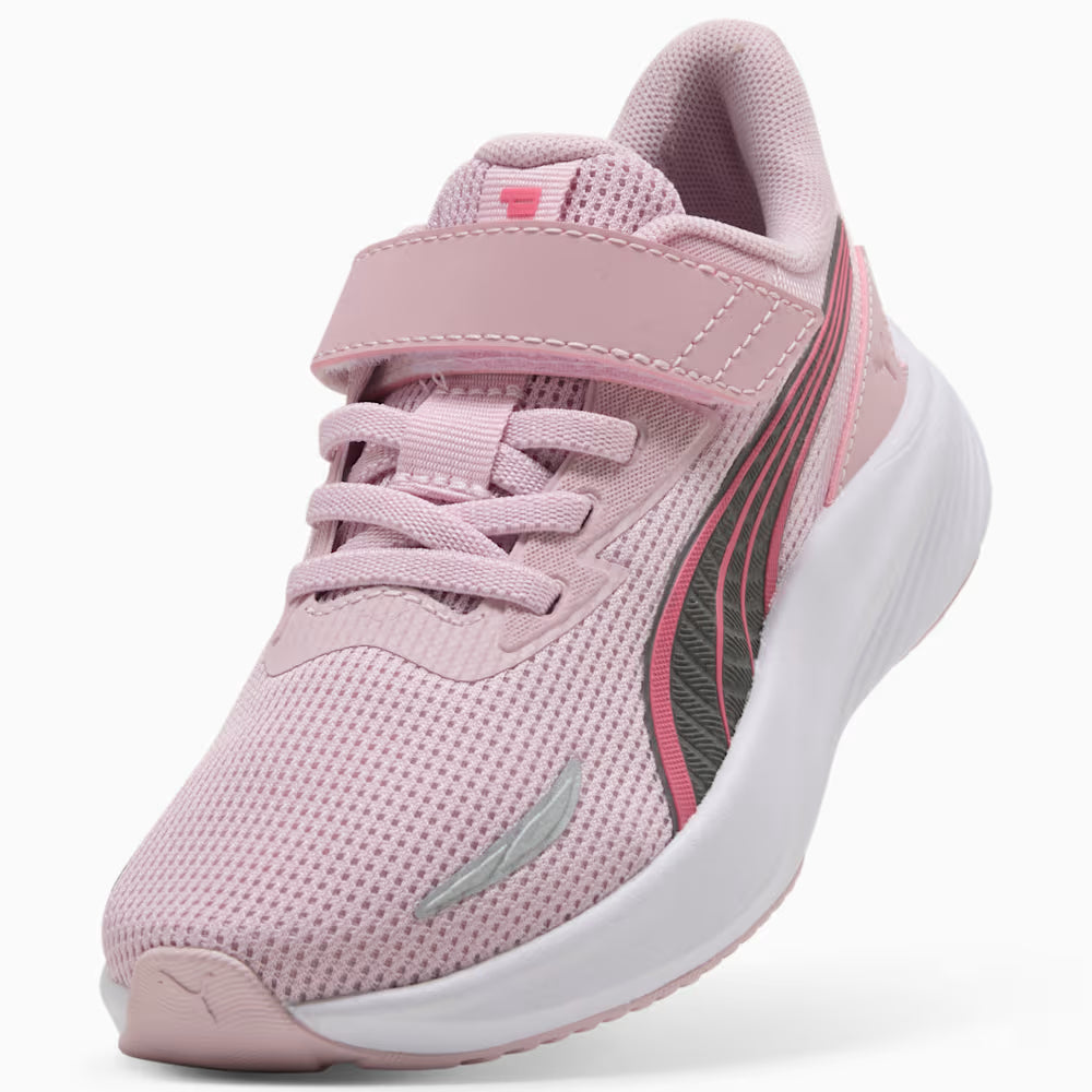 .PUMA KIDS LITE 2 AC+ PS RUNNING SHOES - ROSE MAUVE PINK/SILVER - (31404206 / 314042 06) - VR - R1L4