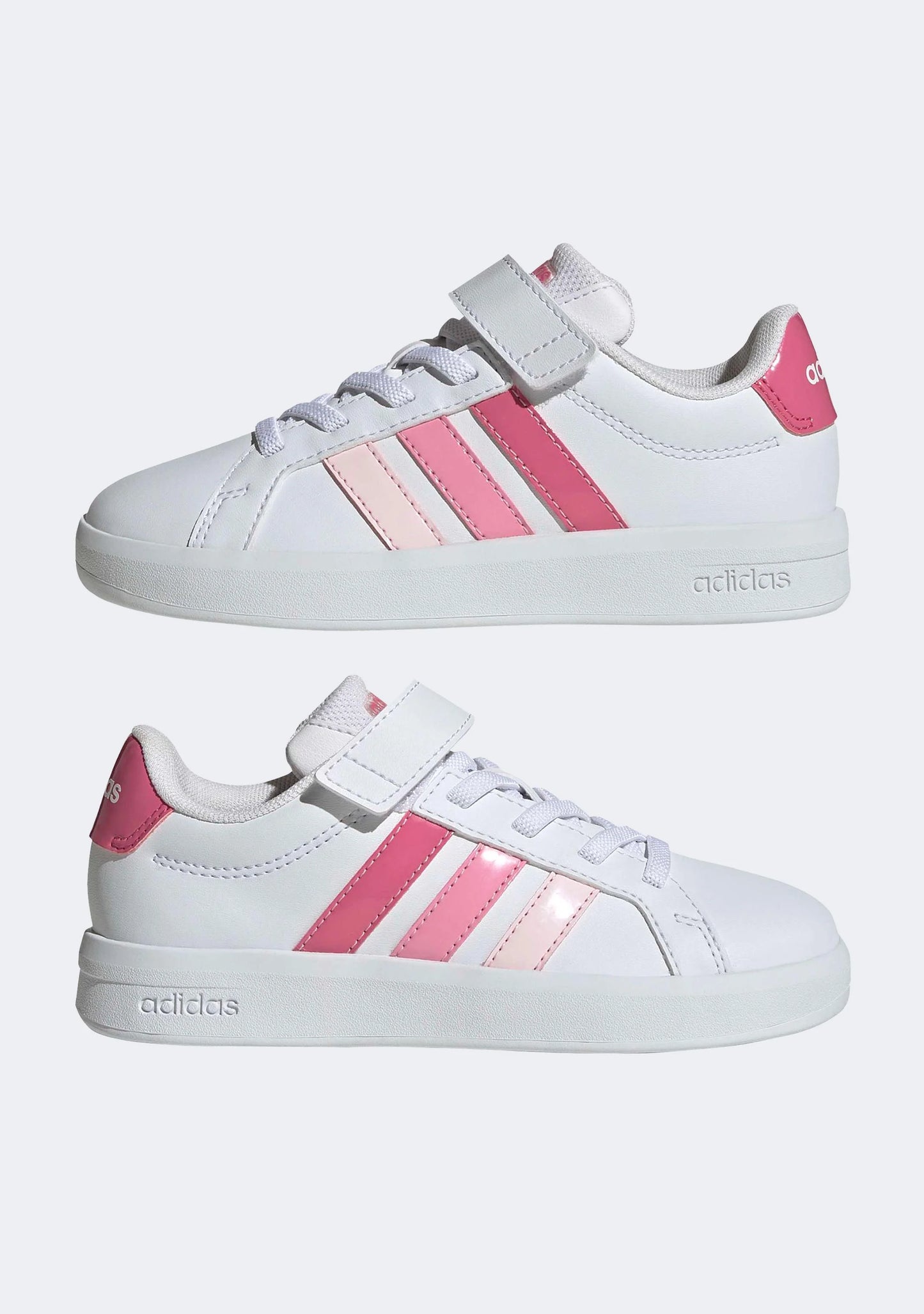 .Adidas KIDS GRAND COURT 3.0 - WHITE/PINK - (KJ4370) - GRN- R2L4