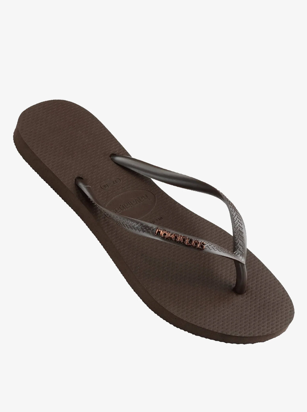 .Havaianas Womens Slim Logo Metallic 0727 Dark Brown - (SLIMLOGOMETALLIC) - HVQS - R1L6/F