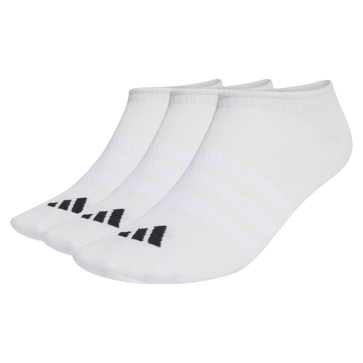 .ADIDAS THIN & LIGHT SPORTSWEAR NO SHOW SOCKS 3 PAIR PACK - (JZ0534) - F