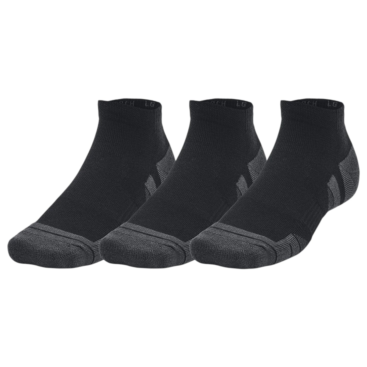 .UNDER ARMOUR PERFORMANCE TECH QUARTER SOCKS 3pk - BLACK/GREY - (1379510-001) - F