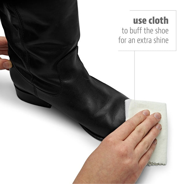 - Sof Sole BLACK Shoe Shine Kit Polish with Sponge Applicator and Shine Cloth 43g - F - ( 82329 )